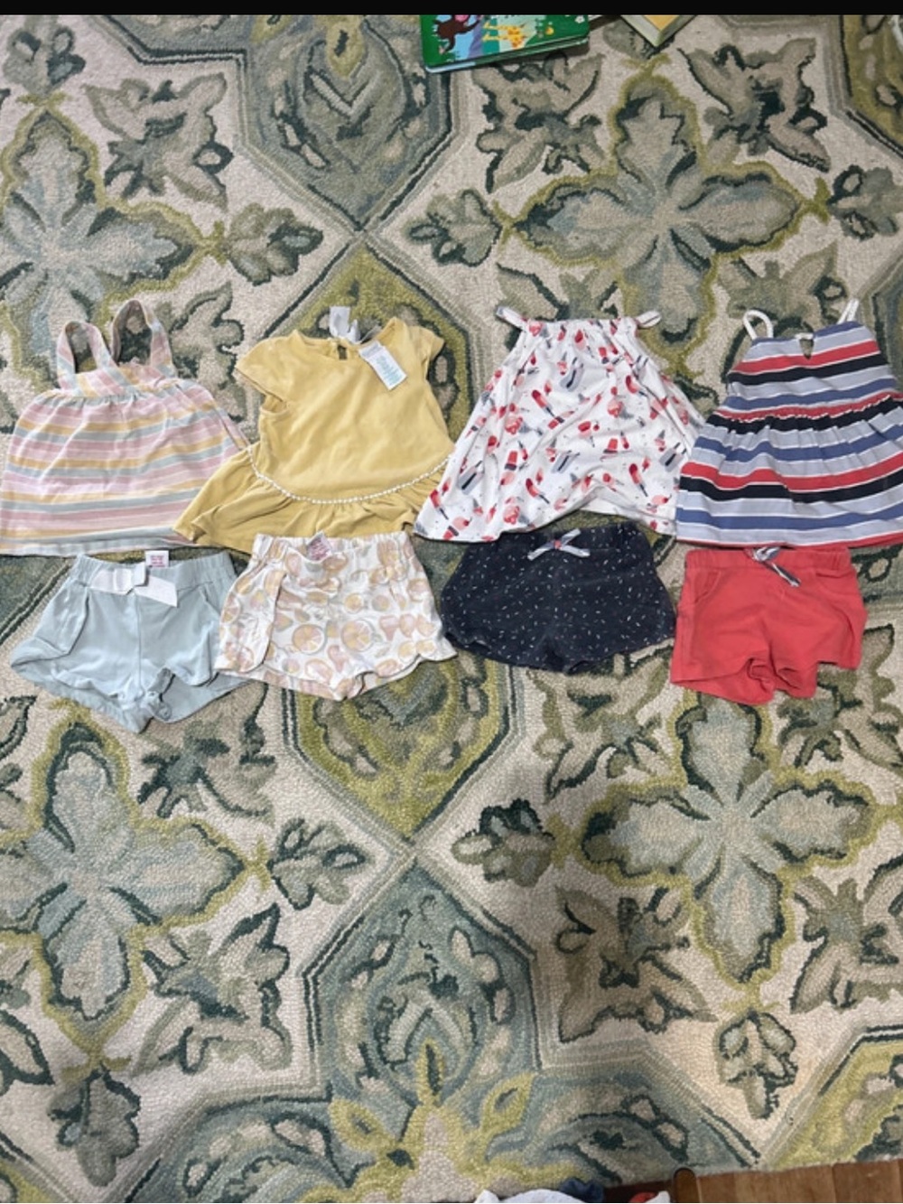 Girls 8-Piece Summer Mix & Match Set — Yellow, Pink, Blue, Red, Cream